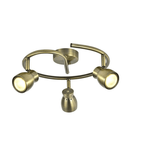 candeeiro de tecto 3 luzes em metal dourado série chacho 30cm