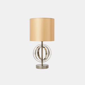 candeeiro de mesa em metal dourado série alfena 23cm