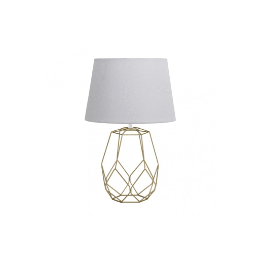 candeeiro de mesa em metal dourado série labeo 33cm