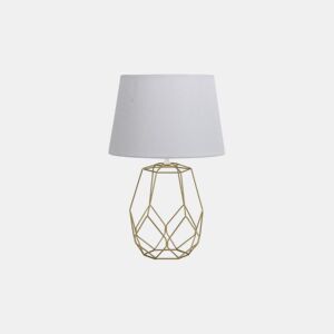 candeeiro de mesa em metal dourado série labeo 33cm
