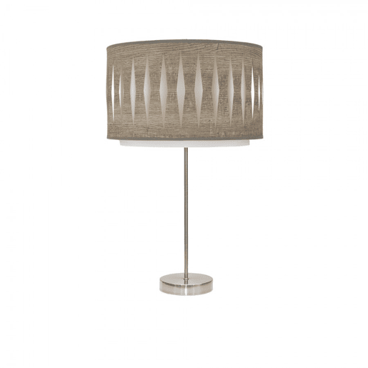candeeiro de mesa em metal niquelado série alexandra 30cm