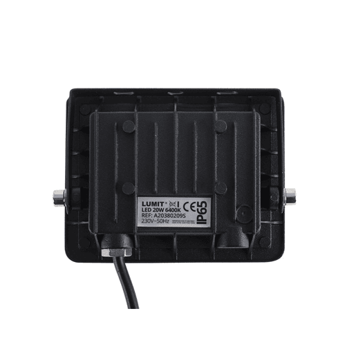 projector de exterior alumínio cor preta série tumut 12,7cm