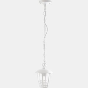 luminária pendente de exterior em alumínio branco de 18 cm da série terva para utilização no exterior