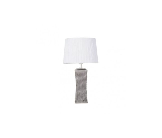 Lampara sobremesa metal color plata serie palo santo 28cm