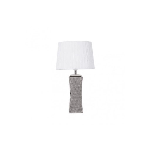 candeeiro de mesa metálico cor prata série palo santo 28cm