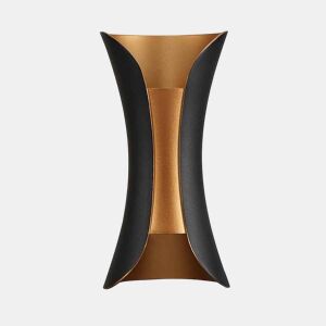 candeeiro de parede em metal preto série dickens 10cm