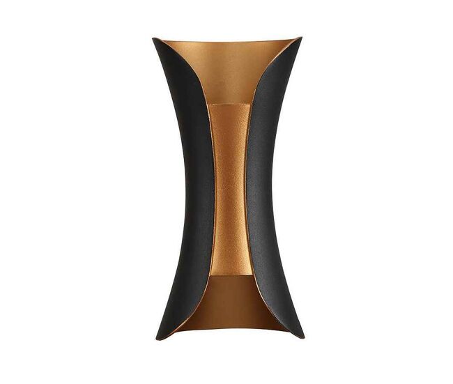 Aplique de pared metal color negro serie dickens 10cm