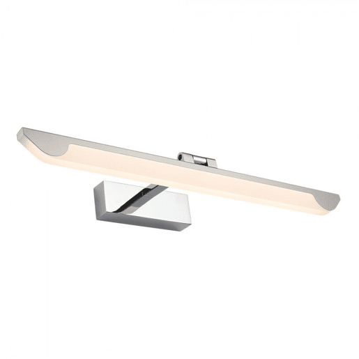 candeeiro de parede em metal cromado série greco 54cm