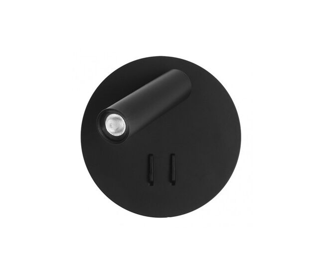 Aplique de pared metal color negro serie manet 14cm
