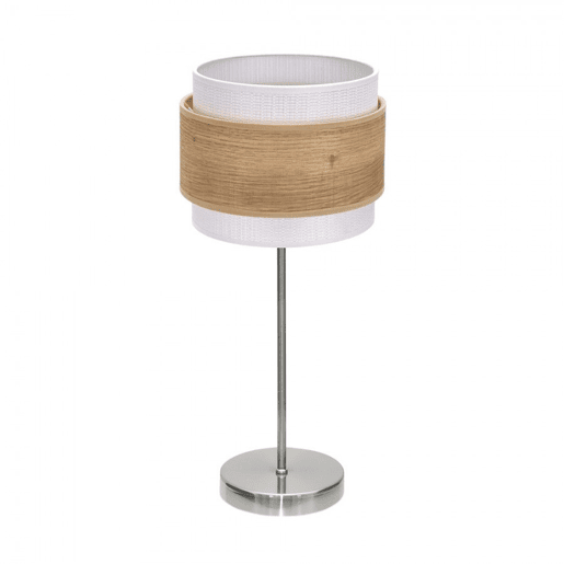 candeeiro de mesa em metal niquelado série myriam 18cm