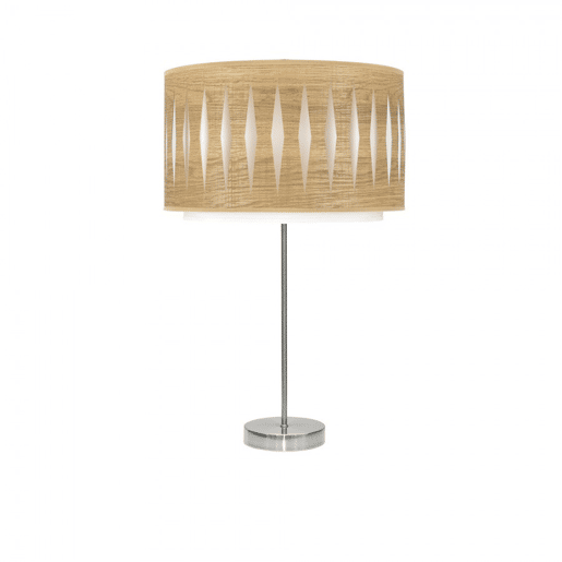 candeeiro de mesa em metal niquelado série alexandra 30cm