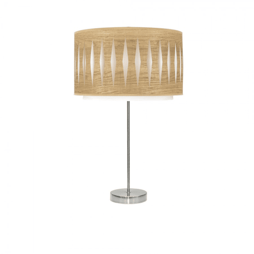 candeeiro de mesa em metal niquelado série alexandra 30cm