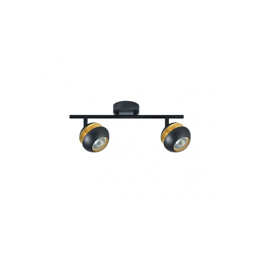 Regleta 2 luces metal color negro serie beethoven 36.5cm