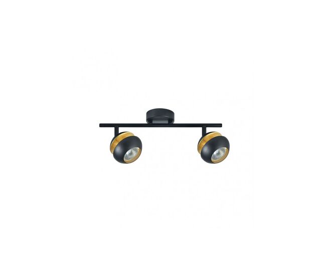 Regleta 2 luces metal color negro serie beethoven 36.5cm