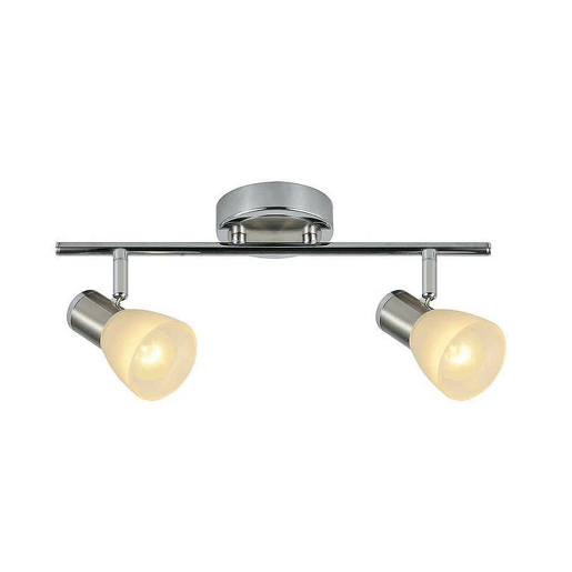calha 2 luzes em metal niquelado série cholo 36,5cm