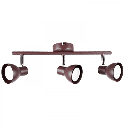 fita 3 luzes metal cor castanha série linus 38cm