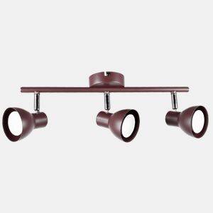 fita 3 luzes metal cor castanha série linus 38cm