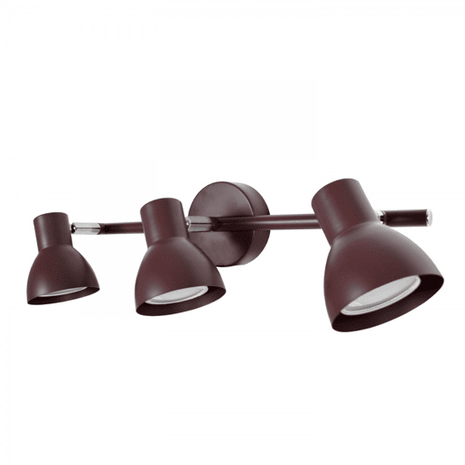 fita 3 luzes metal cor castanha série linus 38cm