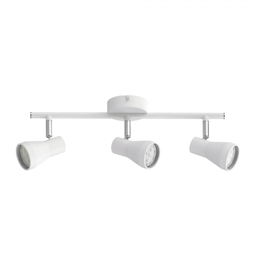 Faixa de 3 luzes em metal branco série leonel 38cm