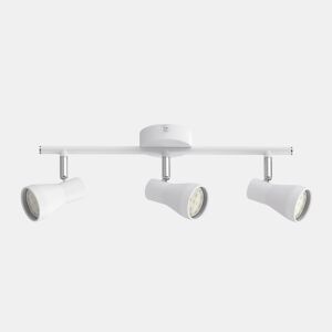 Faixa de 3 luzes em metal branco série leonel 38cm