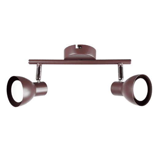fita 2 luzes metal cor castanha série linus 25cm
