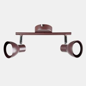 fita 2 luzes metal cor castanha série linus 25cm