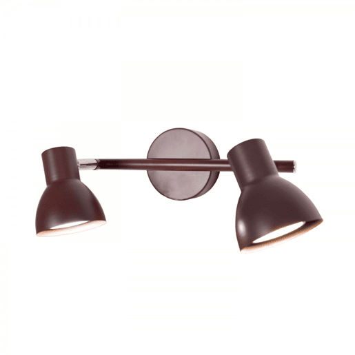 fita 2 luzes metal cor castanha série linus 25cm