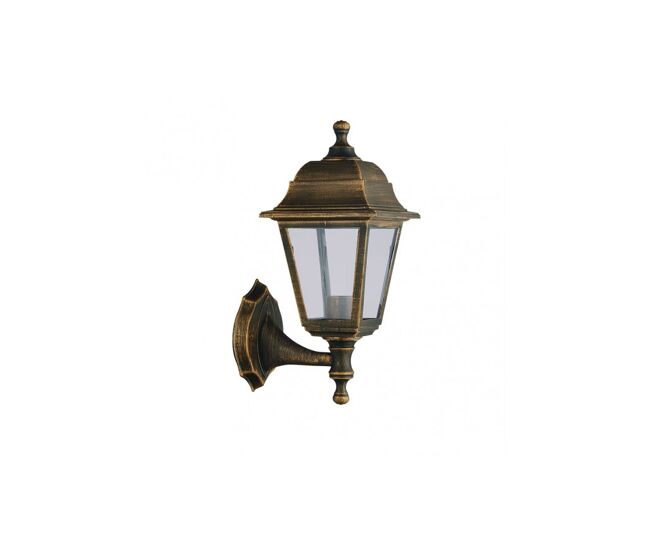 Aplique de exterior policarbonato color dorado serie albahaca 15cm