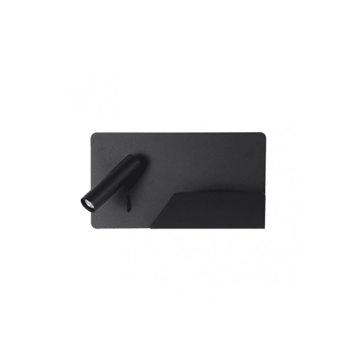 candeeiro de parede em metal preto série miguel angel 28cm