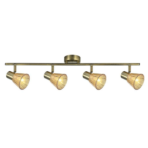 faixa de 4 luzes douradas em metal série cooper 69,5cm