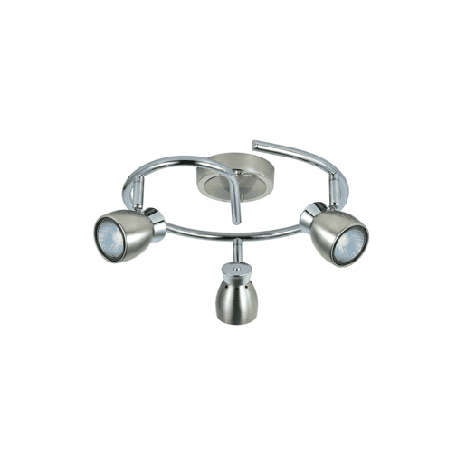 candeeiro de tecto 3 luzes cor níquel série metal chacho 30cm