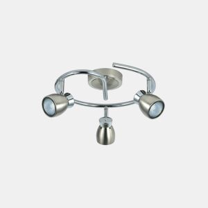 candeeiro de tecto 3 luzes cor níquel série metal chacho 30cm