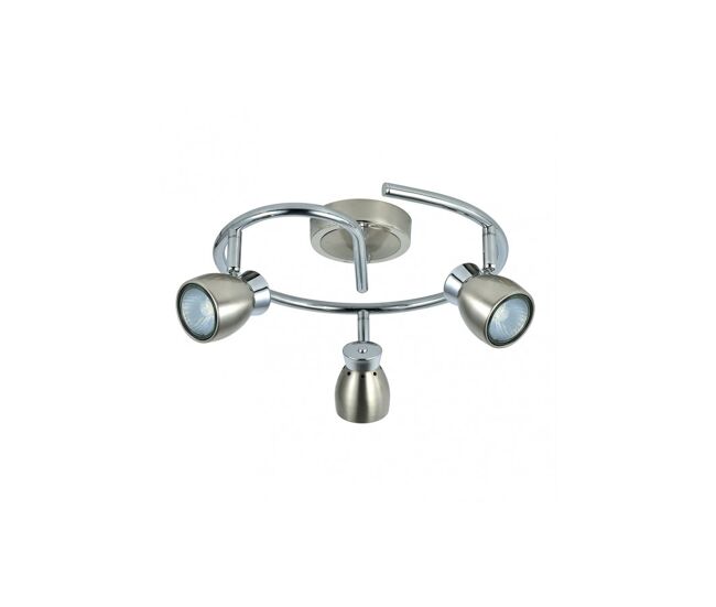Plafon 3 luces metal color niquel serie chacho 30cm