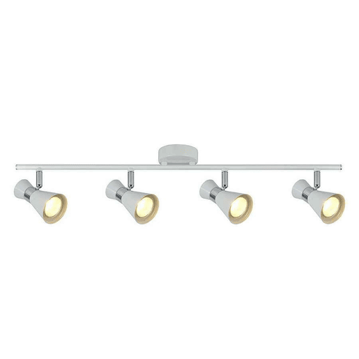 faixa de 4 luzes metal branco cor série max 69,5cm