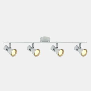 faixa de 4 luzes metal branco cor série max 69,5cm