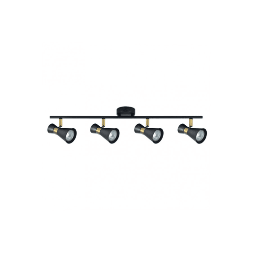 faixa 4 luzes preto metal cor série max 69,5cm