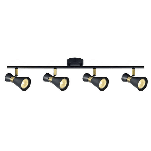 faixa 4 luzes preto metal cor série max 69,5cm