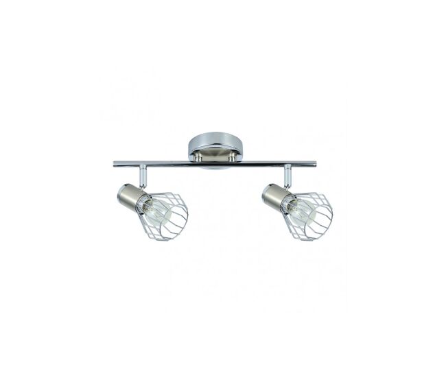 Regleta 2 luces metal color cromo serie mateo 36.5cm