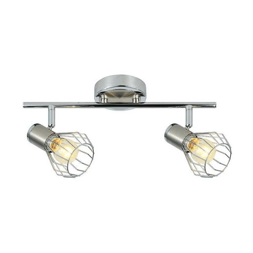 calha 2 luzes metal cor cromada serie mateo 36,5cm