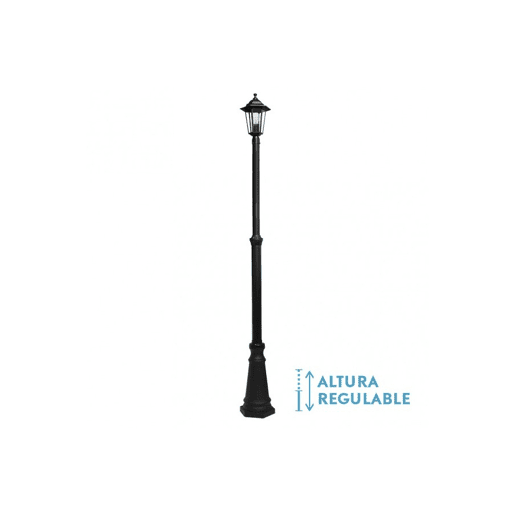 candeeiro de rua para jardim alumínio cor preta série auriga 20cm