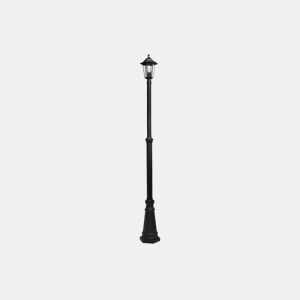 candeeiro de rua para jardim alumínio cor preta série auriga 20cm