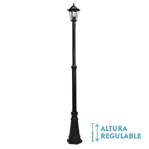 candeeiro de rua para jardim alumínio cor preta série auriga 20cm