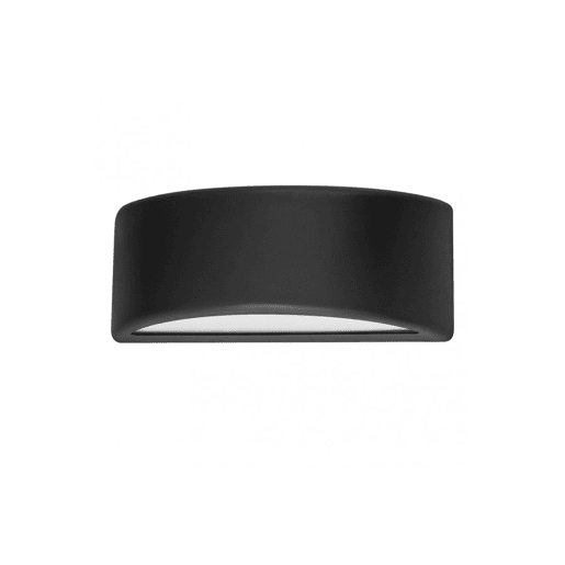 candeeiro de parede exterior em policarbonato cor preta série kefir 32cm