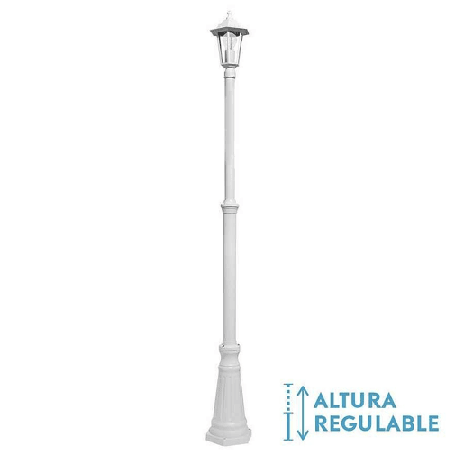 candeeiro de rua para jardim alumínio cor branca auriga série 20cm