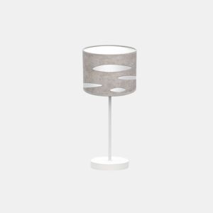 candeeiro de mesa metálico cor branca série odra 17cm