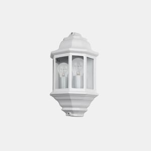 candeeiro de parede para exterior em alumínio branco série shaula 22cm