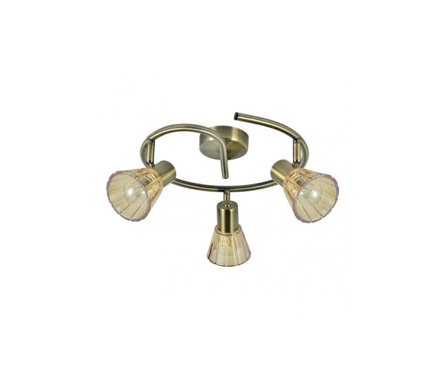 Plafon 3 luces metal color dorado serie cooper 32cm
