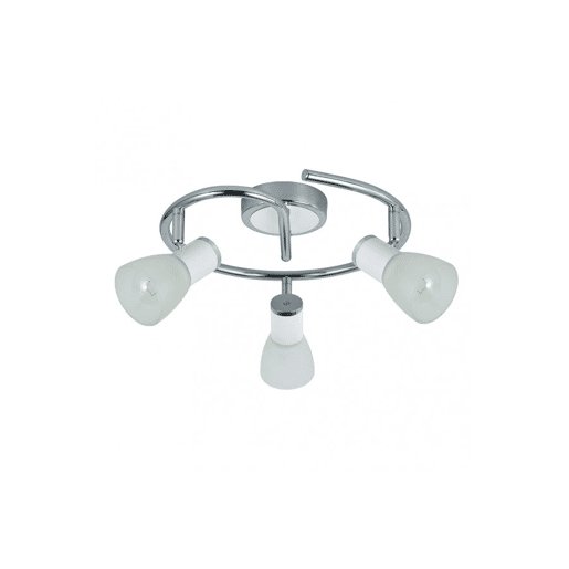 candeeiro de tecto 3 luzes metal cor cromada série cholo 34cm