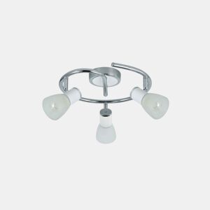 candeeiro de tecto 3 luzes metal cor cromada série cholo 34cm