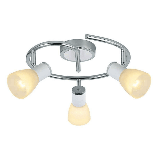 candeeiro de tecto 3 luzes metal cor cromada série cholo 34cm